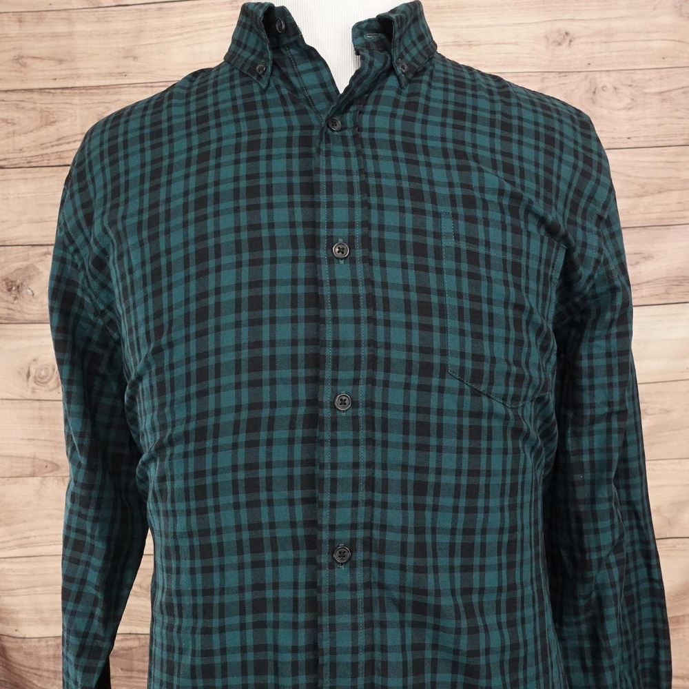 Chaps Shirt Mens 2XL Green Plaid Long Sleeve Button-Up Easy Care Twill Casual